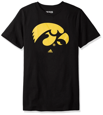 Addidas NCAA Men's Iowa Hawkeyes Primary Logo Short Sleeve Tee - Small Cover