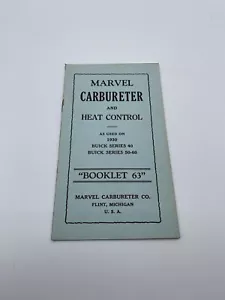 Marvel Carbureter And Heat Control Booklet 63 Buick - Picture 1 of 3