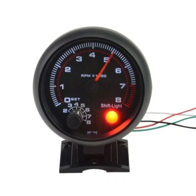 Tachometer Gauge 3.75in Black Racing Car Tachometer 0‑8000 RPM - Image 1 of 4