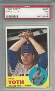 Tarjeta de béisbol 1963 Topps #489 Paul Toth, Chicago Cubs calificado PSA 7 - Imagen 1 de 1