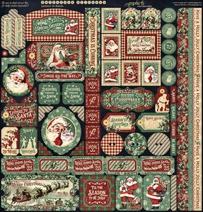 Gráfico 45 CARTAS A SANTA 12x12 HOJA ADHESIVA CARTULINA SCRAPBOOKING - Imagen 1 de 1