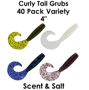 Curly Tail Grubs Soft Plastic Walleye Baits Twister Fishing Lure Jig Trailers 4" - Picture 1 of 23