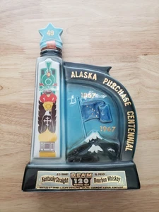 Vintage Jim Beam Alaska Purchase Centennial 1867-1967 Decanter Ceramic Empty - Picture 1 of 16