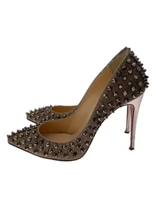 Zapatos de salón Christian Louboutin talla 37 puntas de aguja tacones dorados damas usados - Imagen 1 de 6