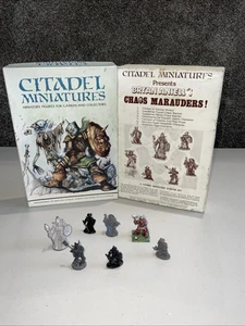 Citadel CP1 Bryan Ansell's Chaos Marauders COMPLETO con SCATOLA Warhammer pre slotta - Foto 1 di 12