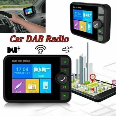 DAB DAB+ Digital Radio Adapter 2.4" In Car LCD FM Transmitter Magnetic USB MP3 - Image 1 of 4