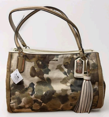 NWT Coach Madison Cafe Canvas 28321 Carryall Satchel in Floral Camo - Image 1 of 4