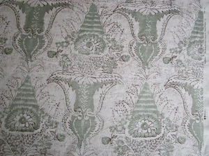 Rosa Bernal's' Alejandro 74"x 57"W grün beige braun Leinenstoff - Bild 1 von 11