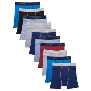 Paquete de 10 calzoncillos boxer sin etiquetas cómodos flexibles Hanes para niños tallas S 6-7 - Imagen 1 de 5