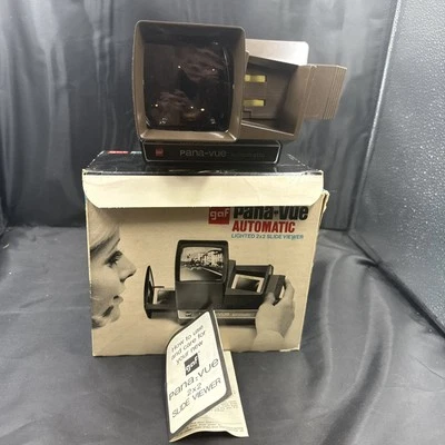 Vintage GAF Pana-Vue Automatic Lighted 2x2 Slide Viewer w/ Power Transformer - Image 1 of 4