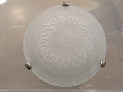 Deckenleuchte Ø ca. 30 cm – Glas mit Muster, E27, 1 Stück - Bild 1 von 4