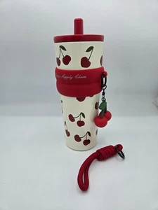 Vaso de paja aislante Aurora con tapa taza de viaje cereza 24 oz - Imagen 1 de 8