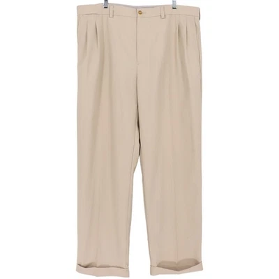 Callaway Mens Golf Pants 40x32 Beige Pleated Cuffed Dress Slacks Casual Trousers - Image 1 of 4