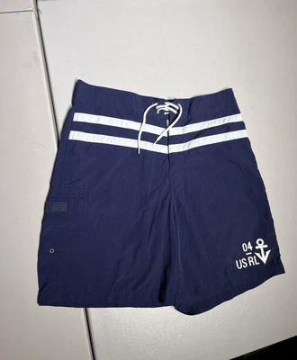 Pantalones Cortos Polo Ralph Lauren Para Hombre 32 Azul US RL 04 Tabla Bañador De Colección Y2K Foto 1 de 4