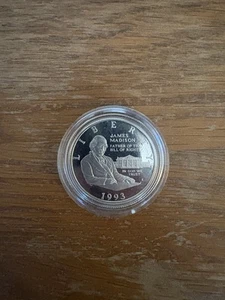 1993-S PROOF JAMES MADISON BILL OF RIGHTS COMMEMORATIVE SILVER HALF DOLLAR - Picture 1 of 2
