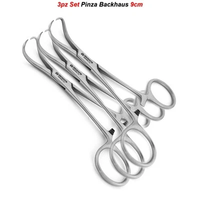 MEDSPO® Pinza Fissateli Backhaus Emostatica Chirurgica Veterinaria Clip di Teli Set di 3