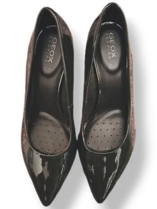 Geox Women Green Patent Leather Heel Pump Shoes 38 US 7.5 - Picture 1 of 6