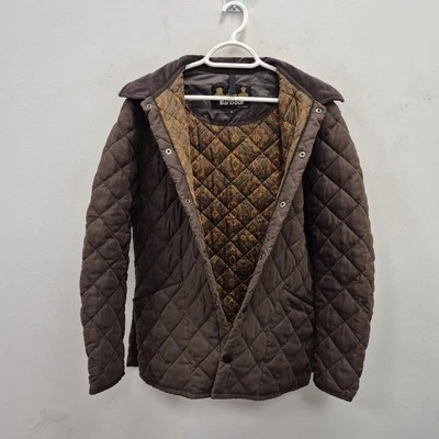 Barbour Chelsea Contemporary Paisley Brown Country Quilted Jacket Coat Small - Image 1 of 4