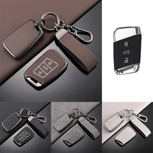Zinc Alloy Leather Car Key Fob Case Cover For VW Atlas Jetta Passat B8 Arteon - Picture 1 of 10