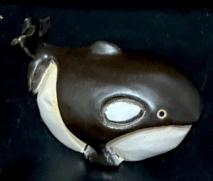 Artesania Rinconada Earthenware ~ ORCA Killer Whale~ 4" HandMade Figurine - Picture 1 of 9
