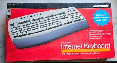 Microsoft Internet Keyboard Pro Wired 2 USB Ports BRAND NEW Vintage WIN9X PS/2 - Image 1 of 4