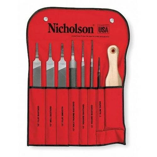 Nicholson / Apex - 22025NNN - Machinist File Set 8 Pieces Bastard Cut/Smooth