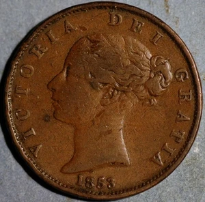 Great Britain 1/2 Penny 1853 Victoria KM# 726 - Picture 1 of 2