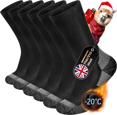 3 Pairs Merino Wool Socks Warm Thick Cozy Boot Thermal Socks Winter 12-15 — 第 1/4 张图片