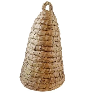 Kalalou Bee Skep Beehive Coiled Straw Wicker Decor Beekeeping Large 20" x 12" - Picture 1 of 9