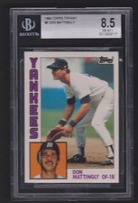 1984 TOPPS TIFFANY ROOKIE PARALLEL #8 DON MATTINGLY YANKEES SP CENTERED BGS 8.5