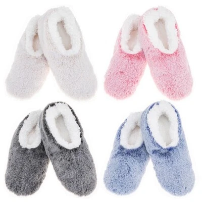 Snoozies washable soft cosy Slippers frosty faux fur Colours Various New