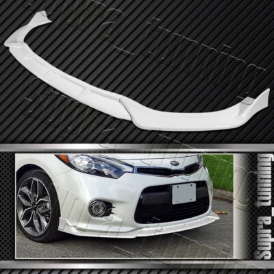 Labio del alerón del parachoques delantero para Kia Forte Koup 2014-2016 cupé 2 puertas (pintado blanco) Foto 1 de 4