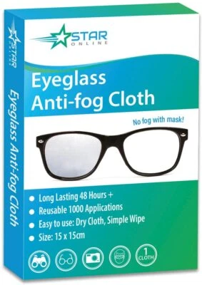 STAR ONLINE Anti-Fog Wipe, Eyeglasses Cleaning Cloths, Cleaning No fog with mask