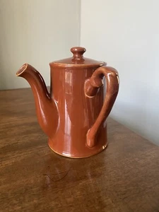 VINTAGE gres marrón chocolate caliente o cafetera 1 1/2 pinta casa de campo rústica - Imagen 1 de 10