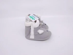 Child Of Mine By Carters Baby Gray Casual Faux Fur Boots Shoes Size 3-6 M - Picture 1 of 8