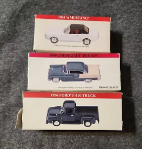 Readers Digest 3 Car Diecast Lot- 1/64 Scale 1955 Chevy Bel Air. 1964 Mustang - Picture 1 of 4