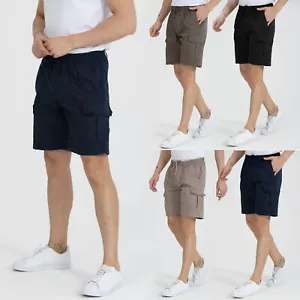 Cargo Shorts Mens Shorts Mens Bermuda Shorts Mens Stretch Band Slip Pants - Picture 1 of 36