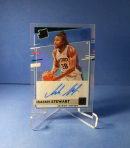 2020-21 Donruss Clearly Isaiah Stewart Rated Rookie Green Auto 01 /25 SSP - Imagen 1 de 2