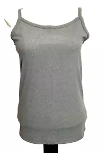 NO BOUNDARIES GRAY FITTED STRETCH LAYERING RIB KNIT CAMI/TANK Sz. Jr. L - Picture 1 of 8