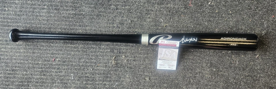 Kyle Manzardo Cleveland Guardians Signed Black Bat White Pen JSA - Image 1 of 1