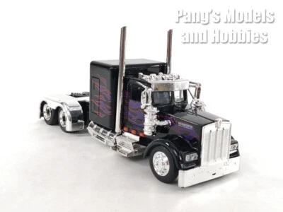 Custom Kenworth W900 Extended Cab Truck 1/43 Scale Diecast Model - BLACK - Image 1 of 4