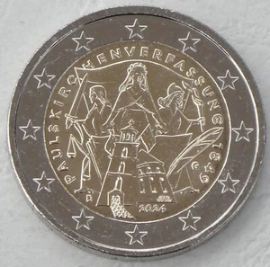2 Euro Commemorative Coin Germany G 2024 Paulskirchenverfassung Uncirculated - Picture 1 of 1