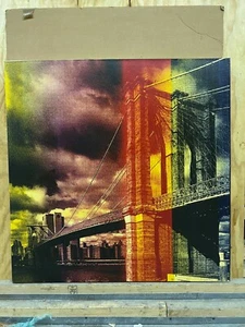 Steve Kaufman "Brooklyn Bridge" signiert Siebdruck limitierte Auflage 36"x36" Leinwand - Bild 1 von 5