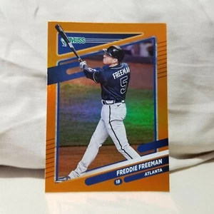 Freddie Freeman 2021 Donruss Orange Holo Card #96 Atlanta Braves - Picture 1 of 2
