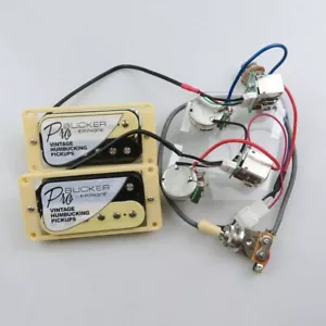 Complete Epiphone ProBucker Vintage Humbucker Pickup Set & Wiring Loom - Zebra - Picture 1 of 3