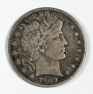 1909 O Barber Silver Half Dollar VF - Picture 1 of 3
