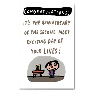 Divertida Tarjeta de ANIVERSARIO, A PADRES, por American Greetings, I Was Born + Sobre - Imagen 1 de 5
