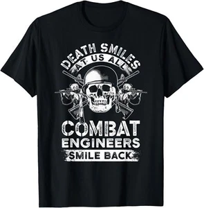 Nueva Camiseta Limitada Ingeniero de Combate Sonrisas EE. UU. Militar Sapper Hecha en EE. UU. - Imagen 1 de 5