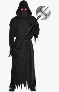 Mens Glaring Grim Reaper Man Halloween Fancy Dress Costume Carnival, Scary Man - Picture 1 of 2