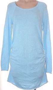 New Liz Lange Maternity Aqua long sleeve scoopneck scrunched tunic sweater S,XS - Picture 1 of 3